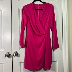 Pink unwrinkled fabric dress